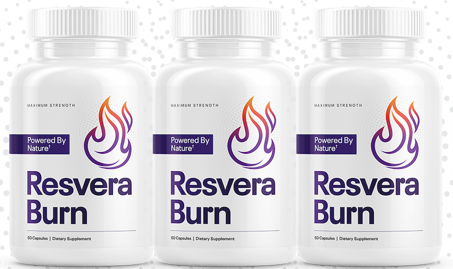Three bottles of ResveraBurn supplement — 3-bottle package